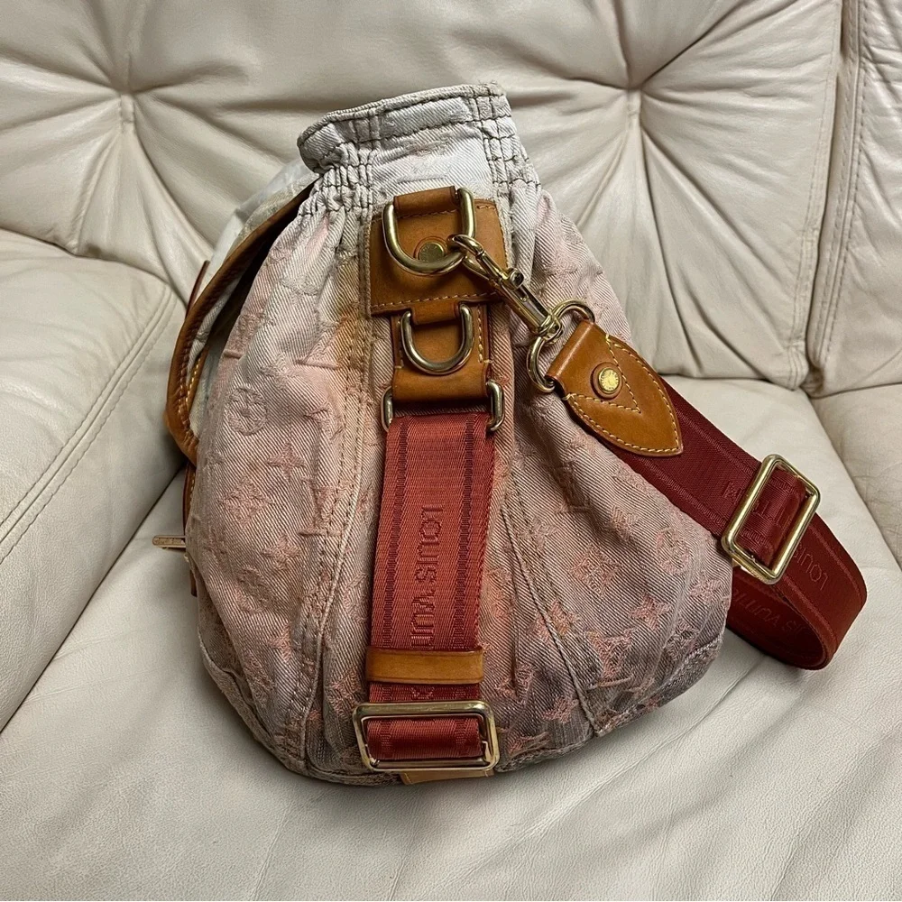 VTG LOUIS VUITTON Denim Orange Ombre Sunrise Large Messenger Bag